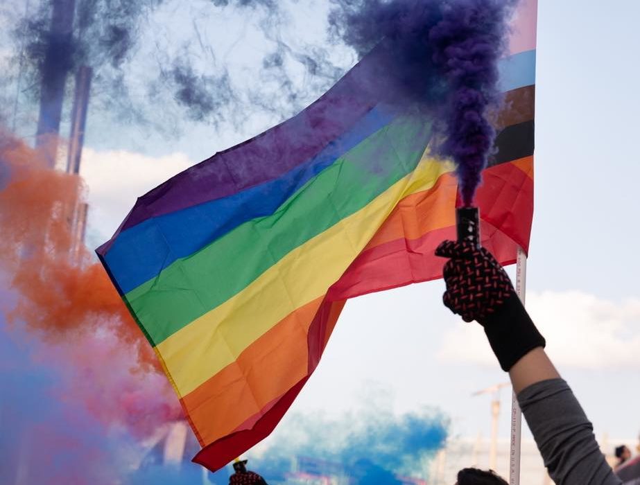 Pride Flag With Colored Smoke