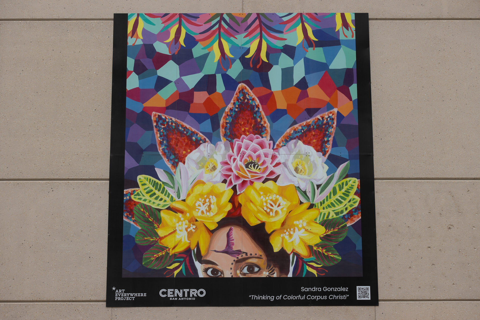 Thinking of Colorful Corpus Christi mural by Sandra Gonzalez